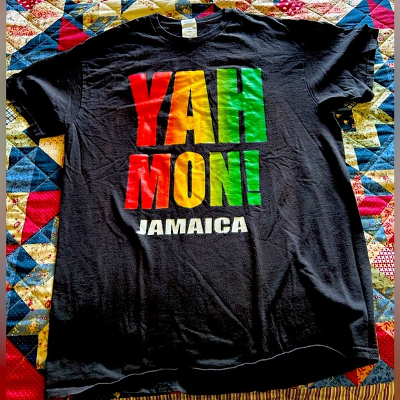 Unisex Black “Yah Mon!,” Jamaican Graphic Tee - Picture 1 of 2